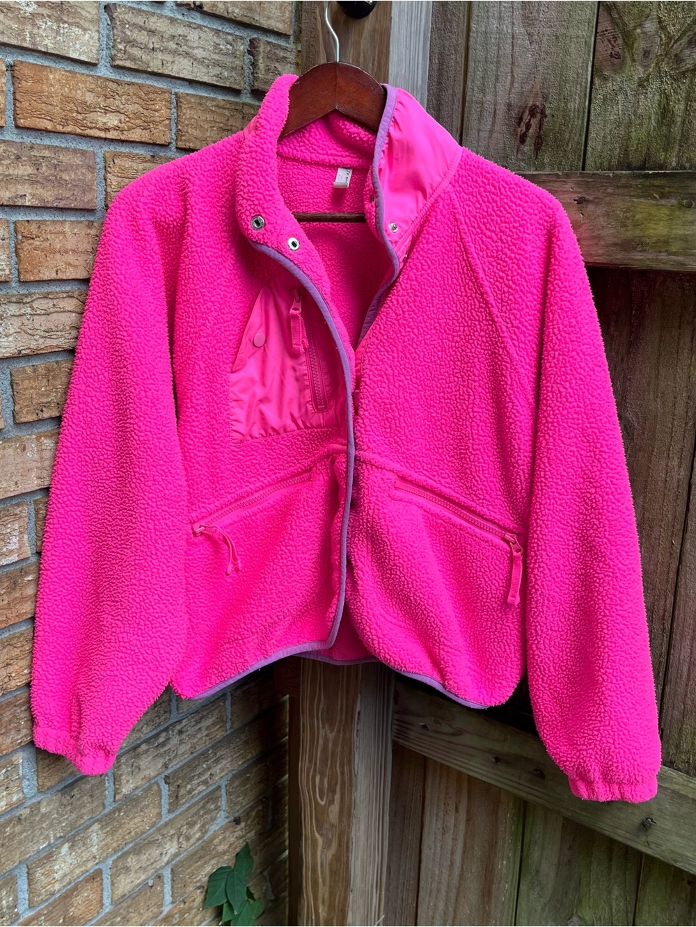 FP Movement by Free People Hot Pink Teddy Fleece Jacket